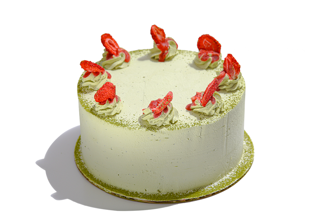 Strawberries N' Matcha Ice Cream Cake
